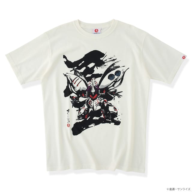 เสื้อยืดครบรอบ 40 ปี Mobile Suit Gundam ZZ ลาย ZZ Gundam, Qubeley และ Quin Mantha สไตล์พู่กัน