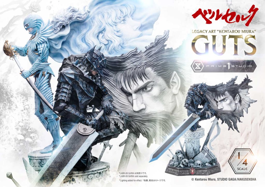 Prime 1 Studio เปิดตัวสแตชูสเกล 1/4 ของกัตส์และกริฟฟิธ จาก Berserk ปกเล่ม 34 จำนวนจำกัด 500 ชิ้น